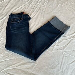 Astor Denim cuffed dark blue jeans. GREAT CONDITION, inseam 28” and size 3